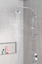DELTA Universal Showering Components H2OKINETIC 5-Setting Contemporary Raincan Shower Head — Lumicoat® Chrome