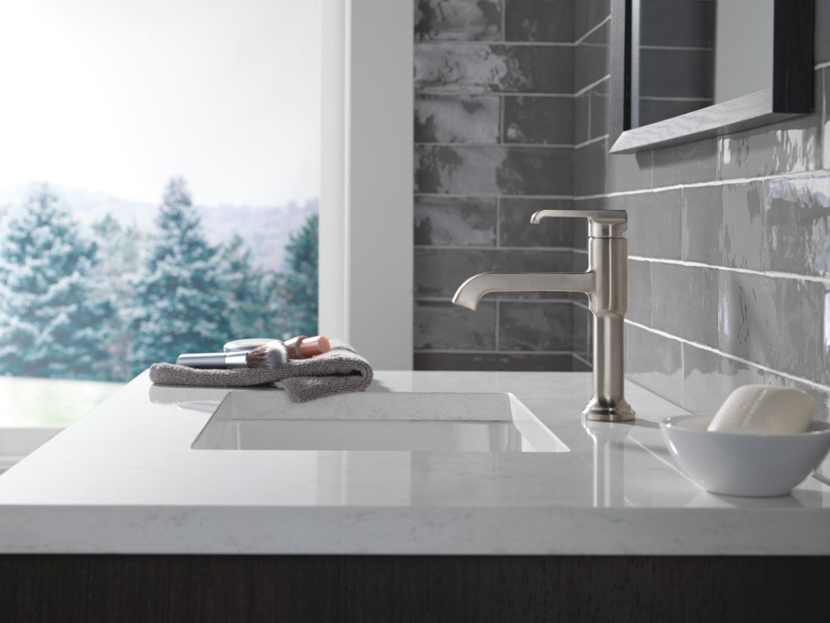 DELTA Tetra Single Handle Bathroom Faucet — Lumicoat® Stainless
