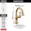 DELTA Cassidy Single Handle Pull Down Bathroom Faucet — Champagne Bronze