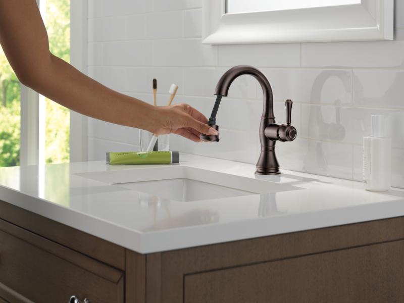 DELTA Cassidy Single Handle Pull Down Bathroom Faucet — Venetian Bronze