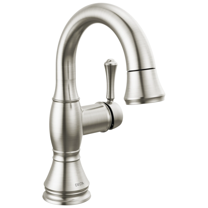 DELTA Cassidy Single Handle Pull Down Bathroom Faucet — Stainless