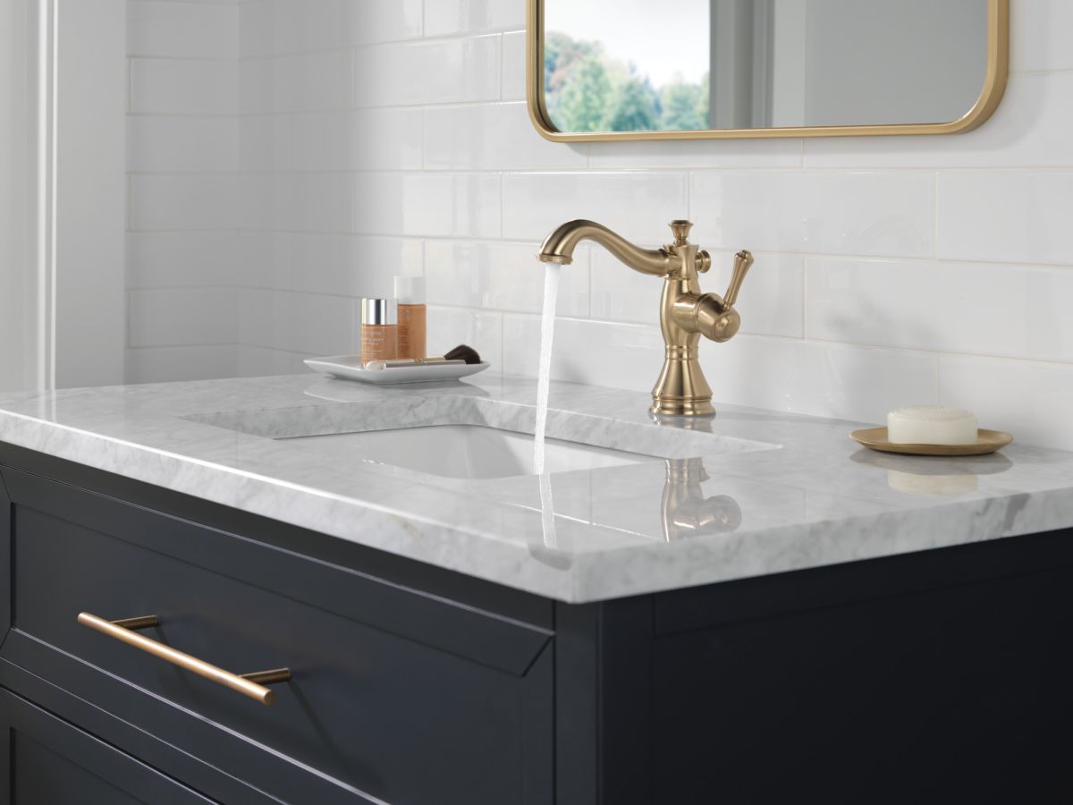 DELTA Cassidy Single Handle Bathroom Faucet — Champagne Bronze
