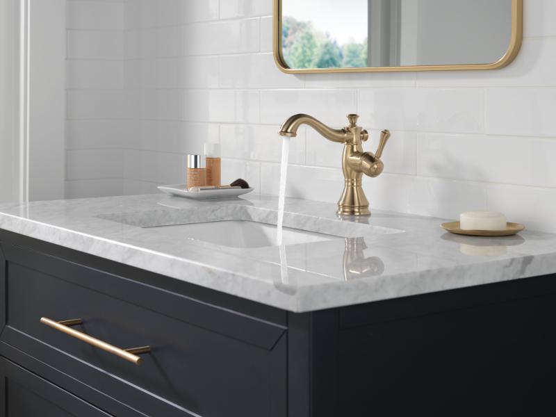DELTA Cassidy Single Handle Bathroom Faucet — Champagne Bronze