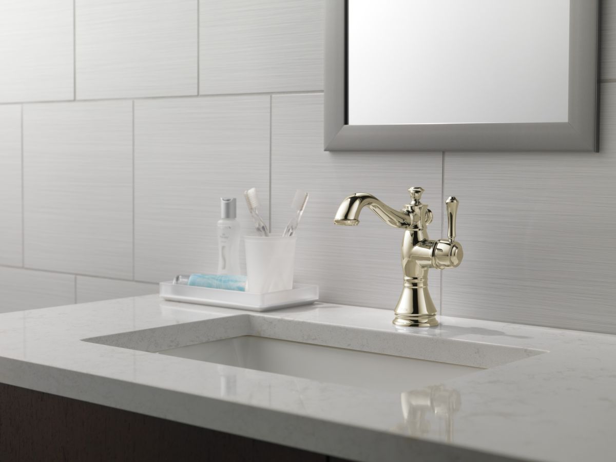 DELTA Cassidy Single Handle Bathroom Faucet — Polished Nickel