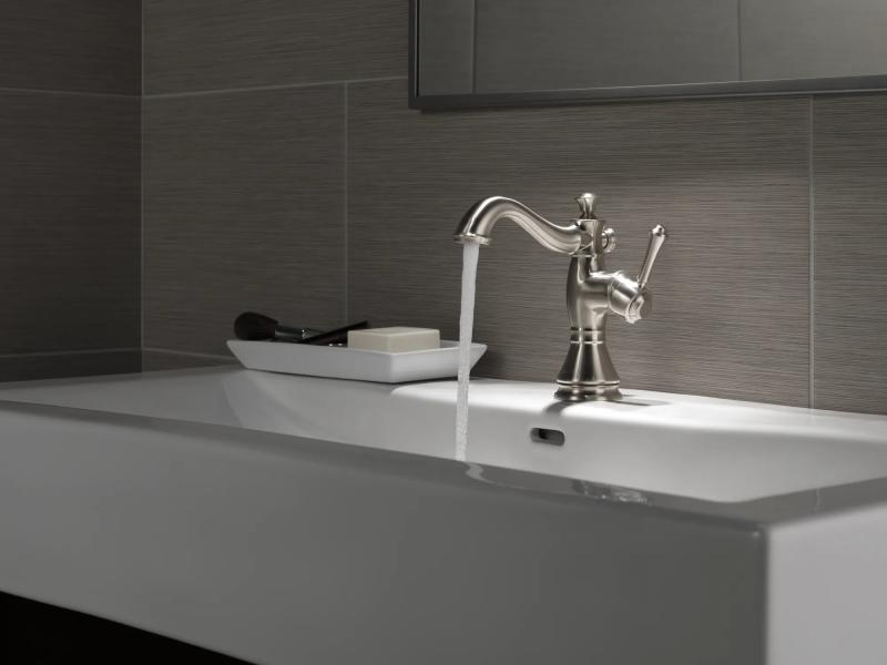 DELTA Cassidy Single Handle Bathroom Faucet — Stainless