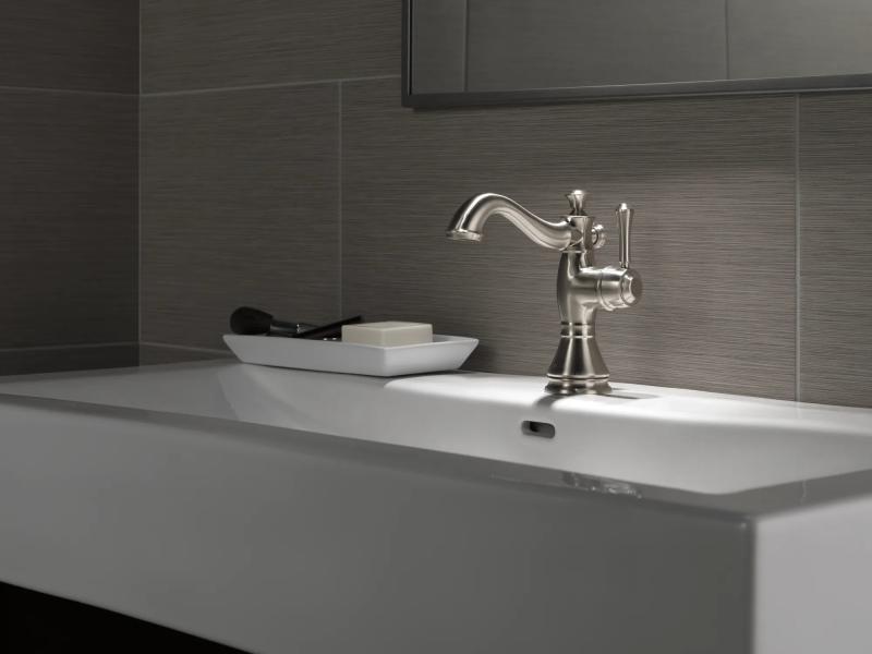 DELTA Cassidy Single Handle Bathroom Faucet — Stainless