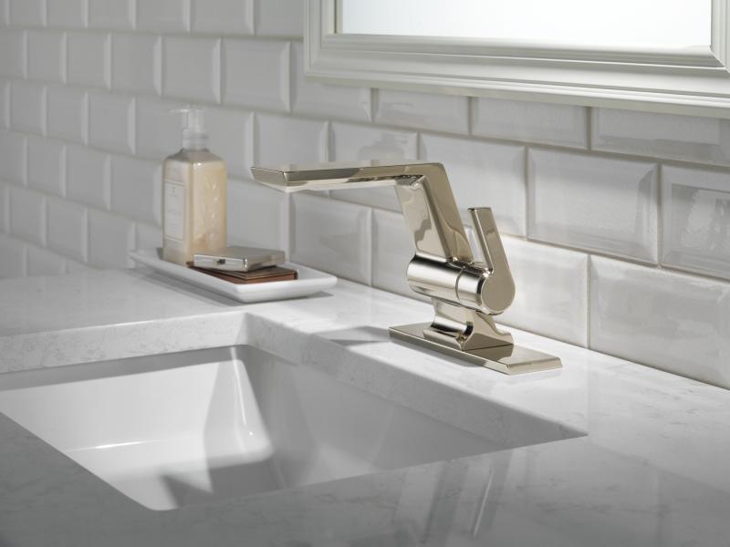 DELTA Pivotal Single Handle Bathroom Faucet — Lumicoat® Polished Nickel