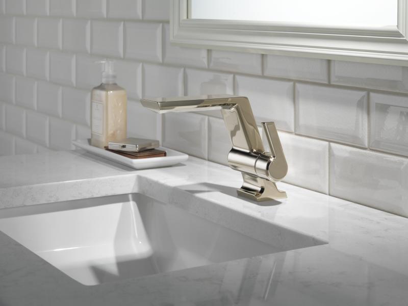 DELTA Pivotal Single Handle Bathroom Faucet — Lumicoat® Polished Nickel