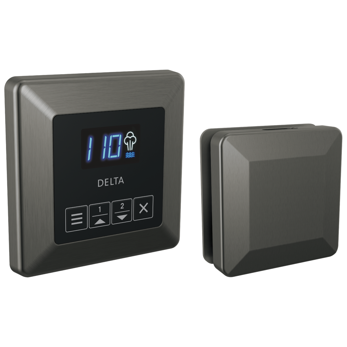 DELTA Universal Showering Components Square Steam Package — Lumicoat® Black Stainless