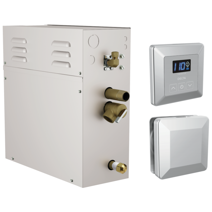 DELTA Universal Showering Components SimpleSteam Kit - 10kW — Lumicoat® Chrome