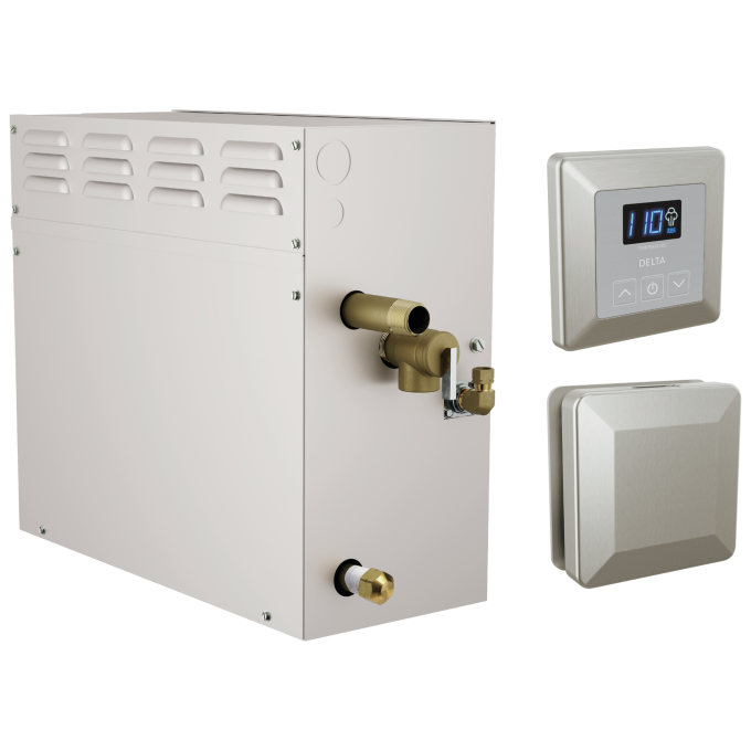 DELTA Universal Showering Components SimpleSteam Kit - 15kW — Lumicoat® Stainless