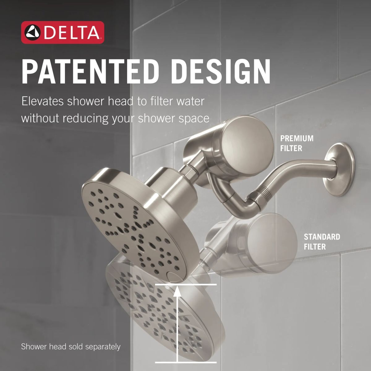 DELTA Clarifi Premium Shower Filter Attachment — Stainless