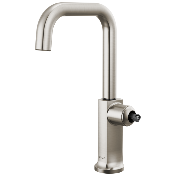 BRIZO Kintsu Bar Faucet with Square Spout - Less Handle — Lumicoat® Stainless