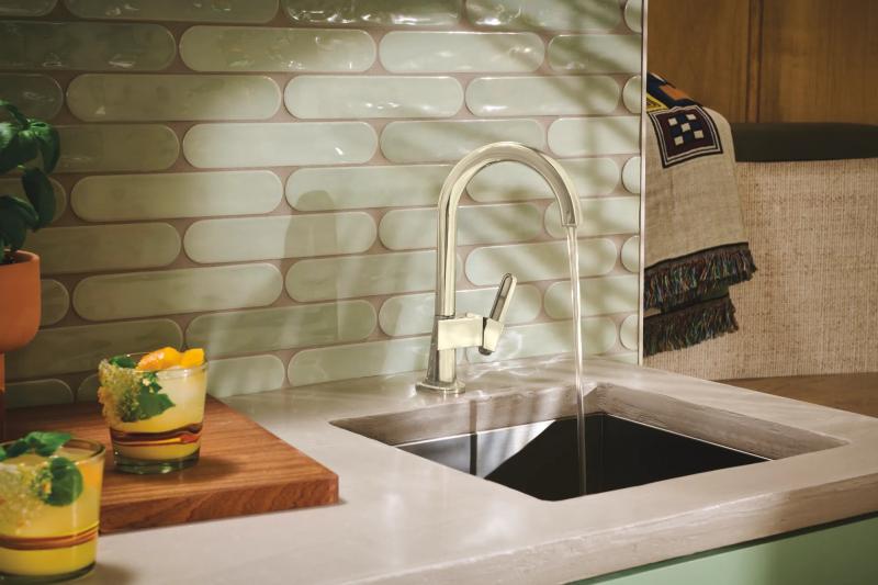 BRIZO Frank Lloyd Wright Bar Faucet with Arc Spout - Less Handle — Polished Nickel