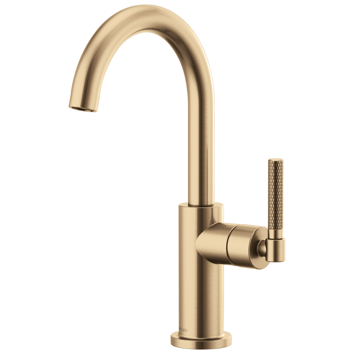 BRIZO Litze Bar Faucet with Arc Spout and Knurled Handle Kit — Luxe Gold