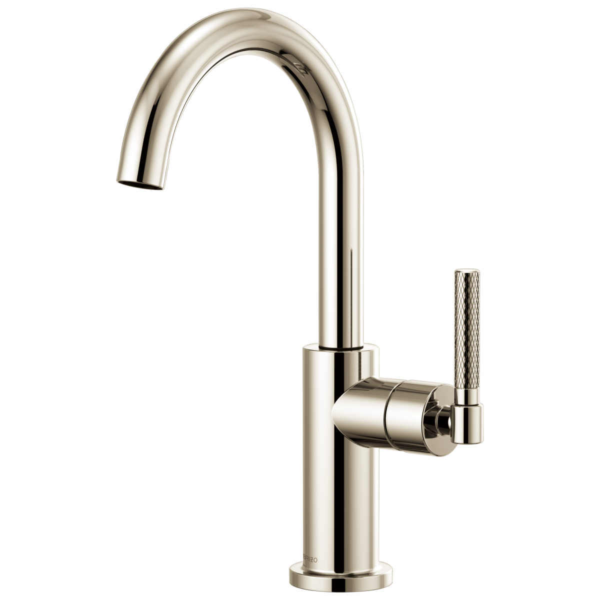 BRIZO Litze Bar Faucet with Arc Spout and Knurled Handle Kit — Polished Nickel