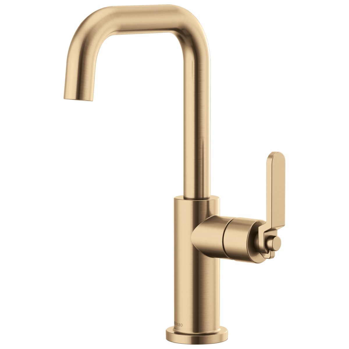 BRIZO Litze Bar Faucet with Square Spout and Industrial Handle Kit — Luxe Gold