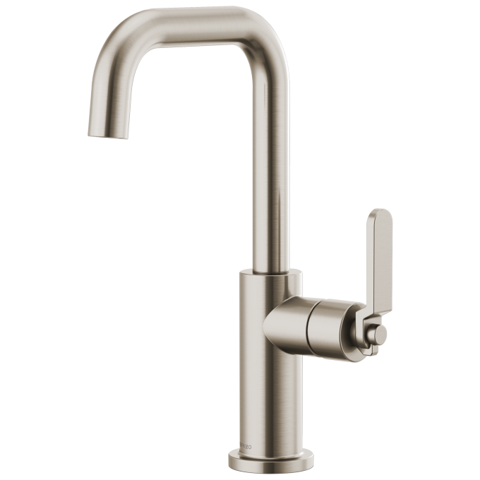 BRIZO Litze Bar Faucet with Square Spout and Industrial Handle Kit — Stainless