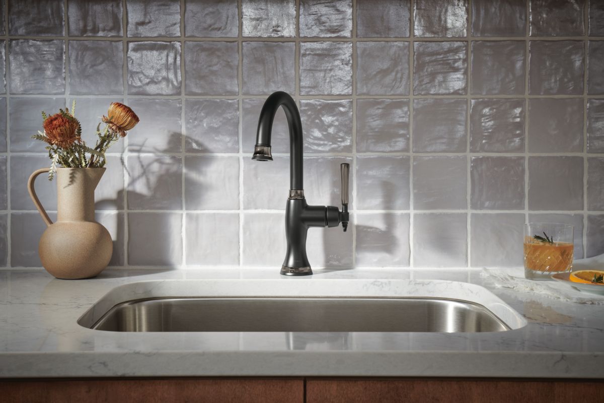 BRIZO Tulham Bar Faucet — Matte Black / Brilliance Black Onyx