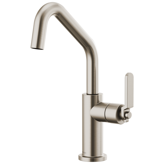 BRIZO Litze Bar Faucet with Angled Spout and Industrial Handle Kit — Stainless
