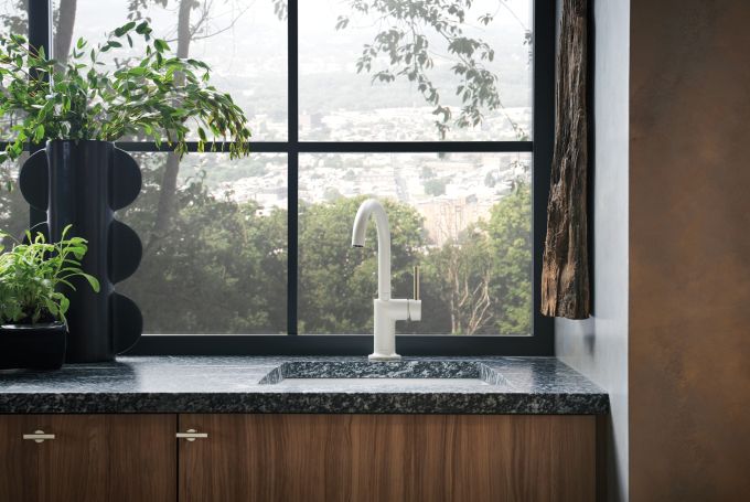 BRIZO Jason Wu for BRIZO Bar Faucet with Arc Spout - Less Handle — Matte White