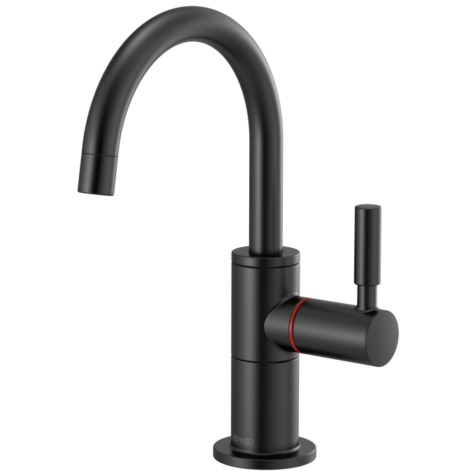 BRIZO Odin Instant Hot Faucet with Arc Spout — Matte Black