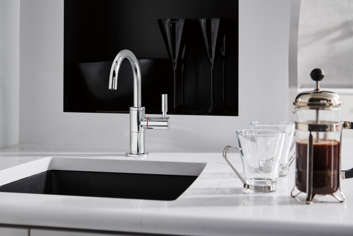 BRIZO Odin Instant Hot Faucet with Arc Spout — Chrome