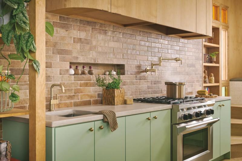 BRIZO Frank Lloyd Wright Wall Mount Pot Filler — Luxe Gold