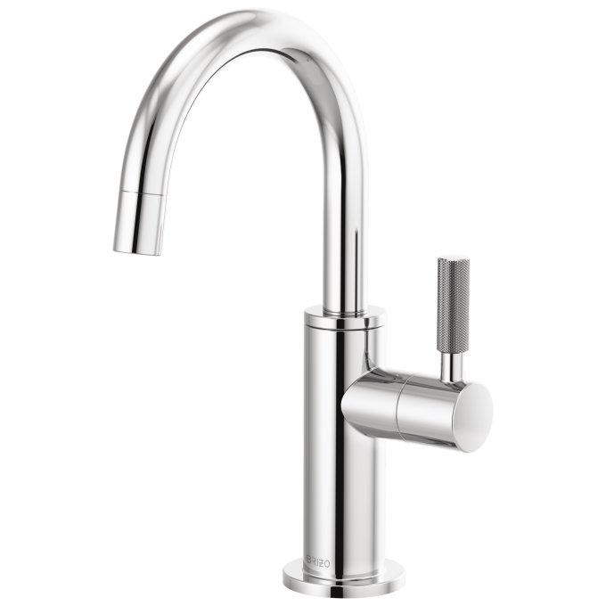 BRIZO Litze Beverage Faucet with Arc Spout and Knurled Handle — Chrome