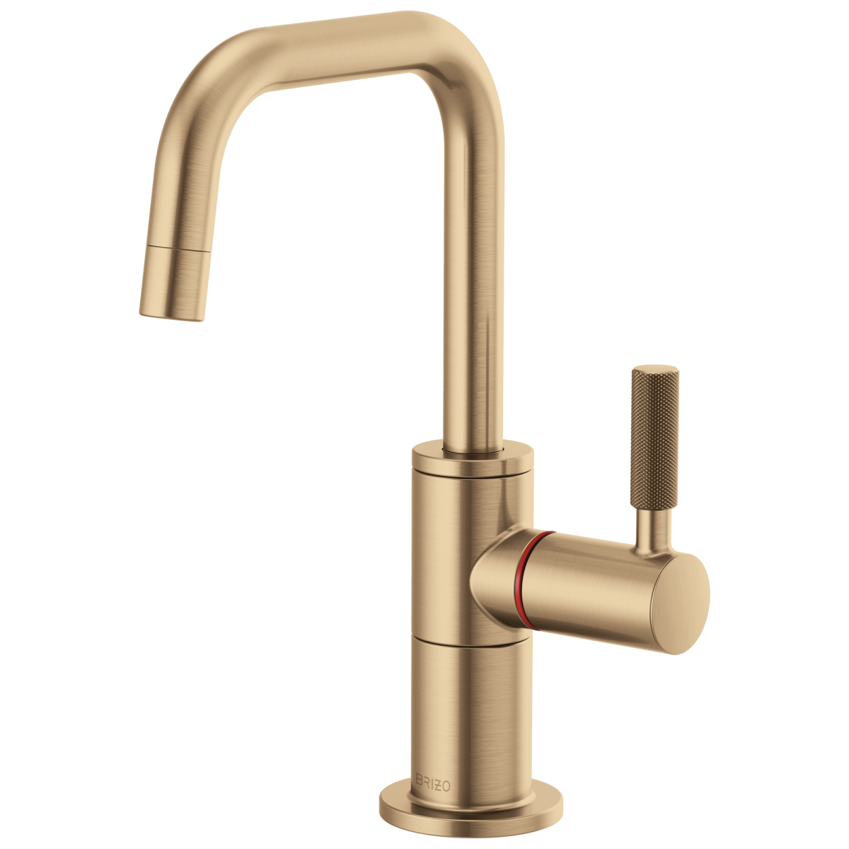 BRIZO Litze Instant Hot Faucet with Square Spout and Knurled Handle — Luxe Gold