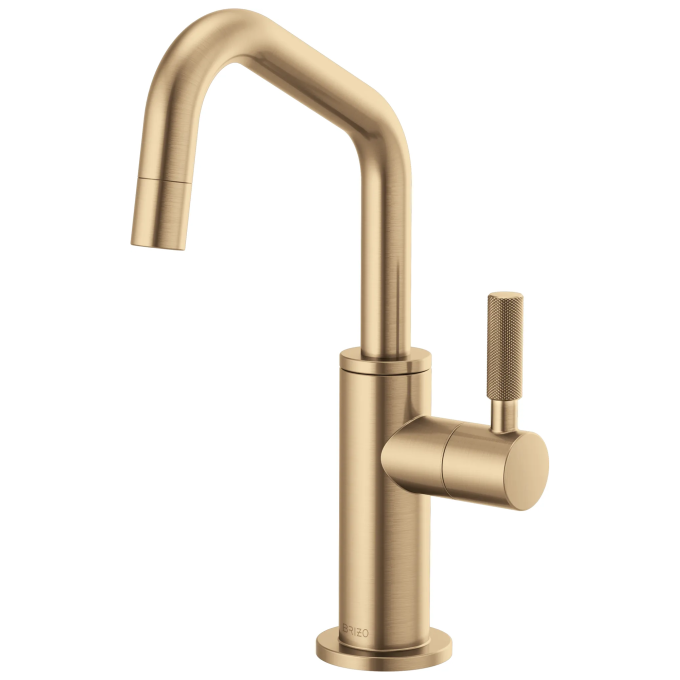 BRIZO Litze Beverage Faucet with Angled Spout and Knurled Handle — Luxe Gold
