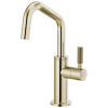 BRIZO Litze Beverage Faucet with Angled Spout and Knurled Handle — Polished Nickel