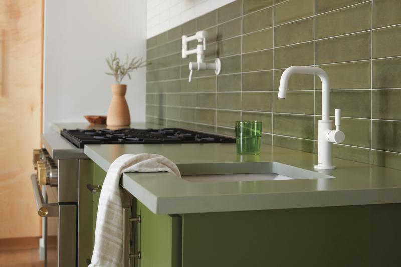 BRIZO Odin Beverage Faucet with Square Spout — Matte White