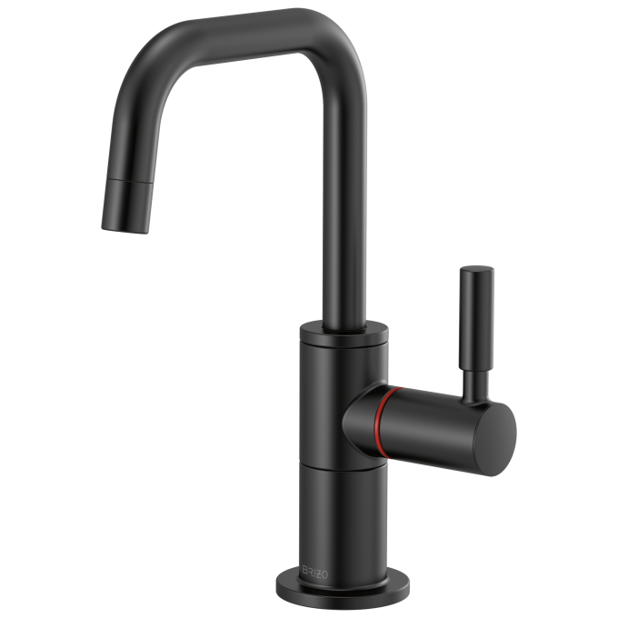 BRIZO Odin Instant Hot Faucet with Square Spout — Matte Black