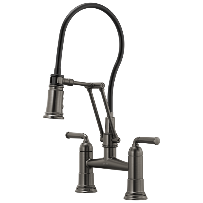 BRIZO Rook Articulating Bridge Faucet — Luxe Steel
