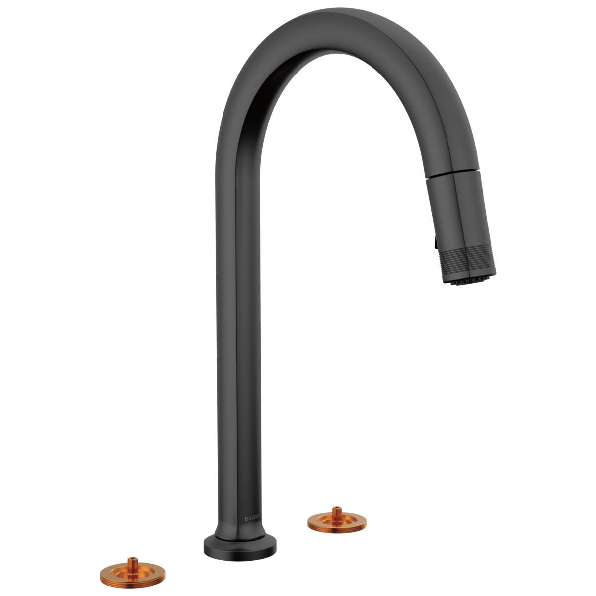 BRIZO Kintsu Widespread Pull-Down Faucet with Arc Spout - Less Handles — Matte Black