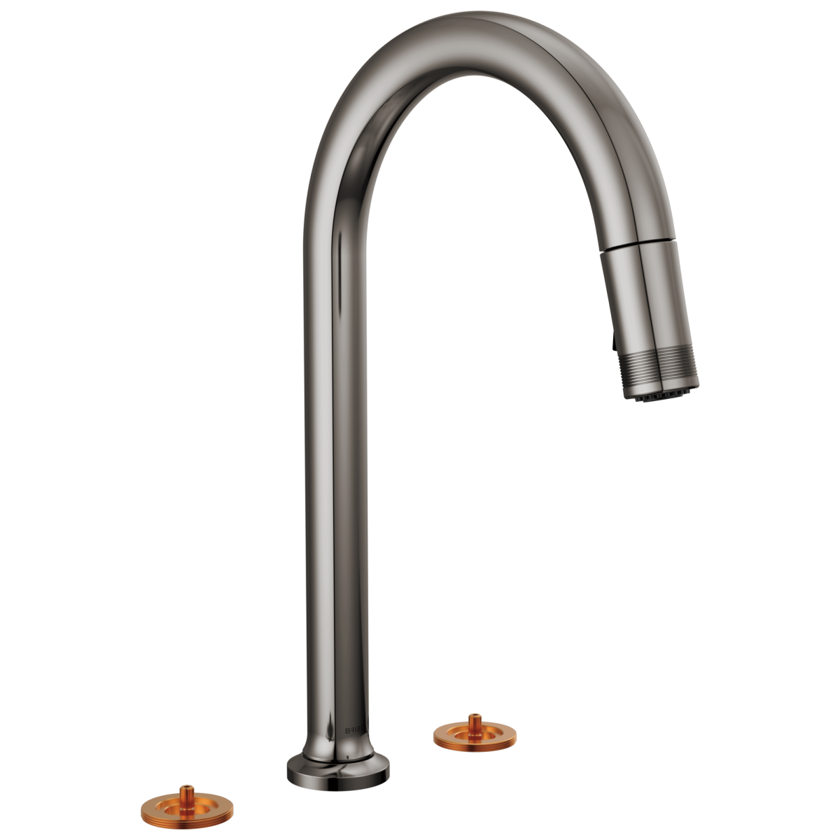 BRIZO Kintsu Widespread Pull-Down Faucet with Arc Spout - Less Handles — Lumicoat® Black Onyx