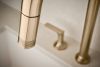 BRIZO Kintsu Widespread Pull-Down Faucet with Arc Spout - Less Handles — Lumicoat® Luxe Gold