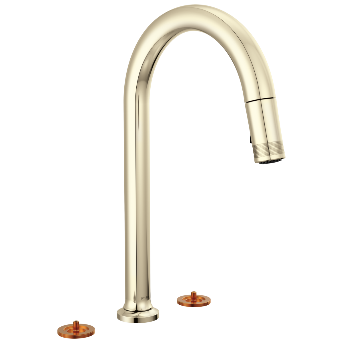 BRIZO Kintsu Widespread Pull-Down Faucet with Arc Spout - Less Handles — Lumicoat® Polished Nickel