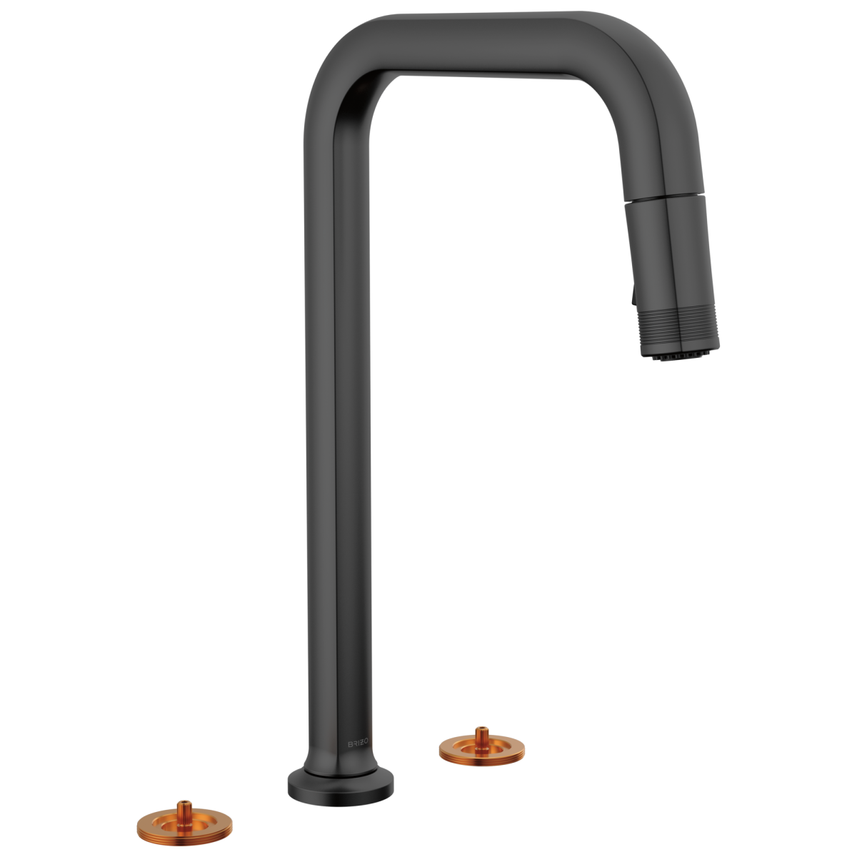 BRIZO Kintsu Widespread Pull-Down Faucet with Square Spout - Less Handles — Matte Black