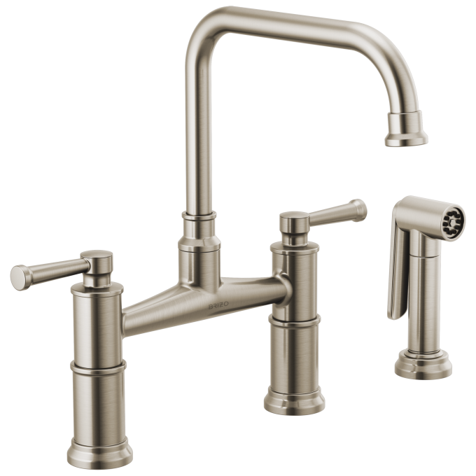 BRIZO Artesso Bridge Faucet with Side Sprayer — Stainless
