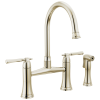 BRIZO Tulham Bridge Kitchen Faucet with Side Sprayer — Polished Nickel