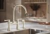 BRIZO Tulham Bridge Kitchen Faucet with Side Sprayer — Polished Nickel