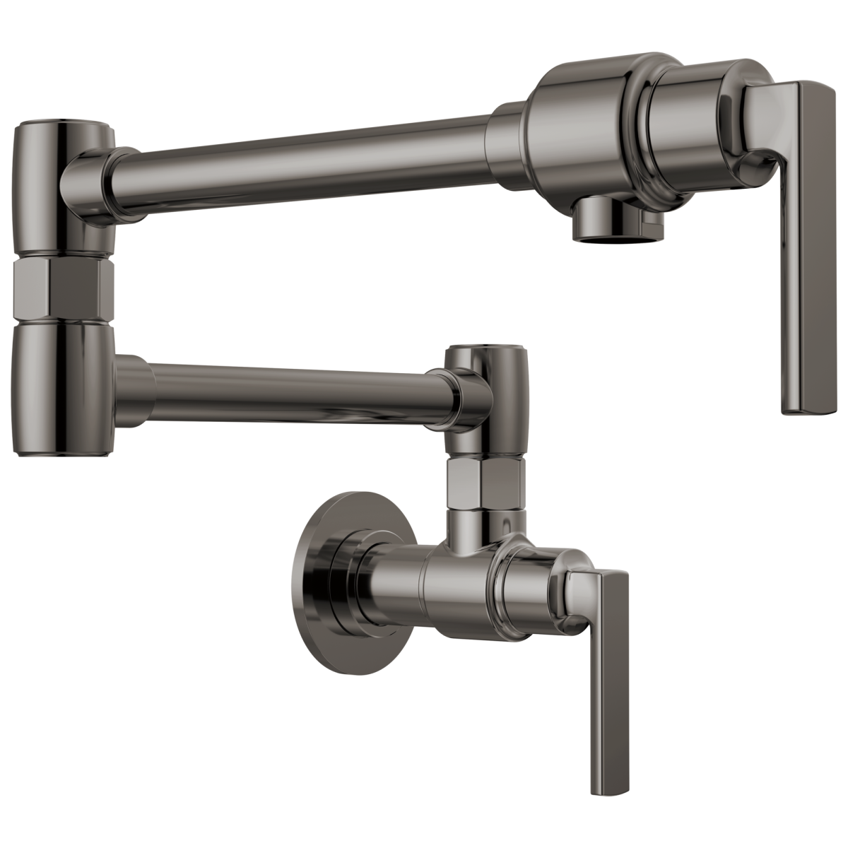 BRIZO Kintsu Wall Mount Pot Filler with Lever Handle — Lumicoat® Black Onyx