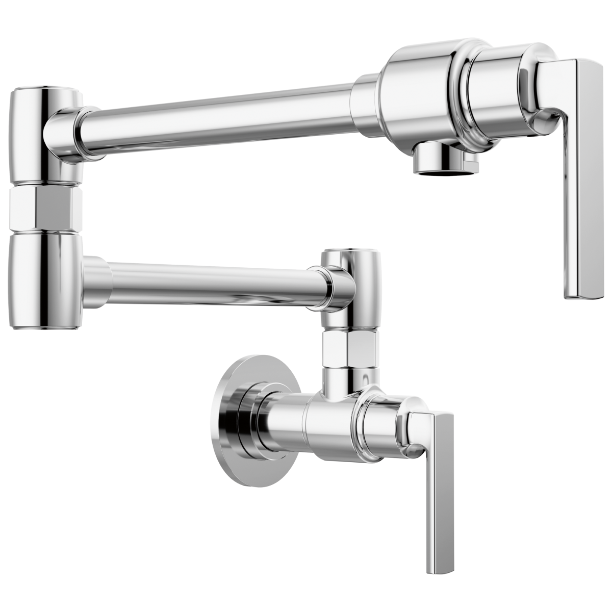 BRIZO Kintsu Wall Mount Pot Filler with Lever Handle — Lumicoat® Chrome