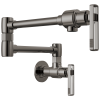 BRIZO Kintsu Wall Mount Pot Filler with Knob Handle — Lumicoat® Black Onyx