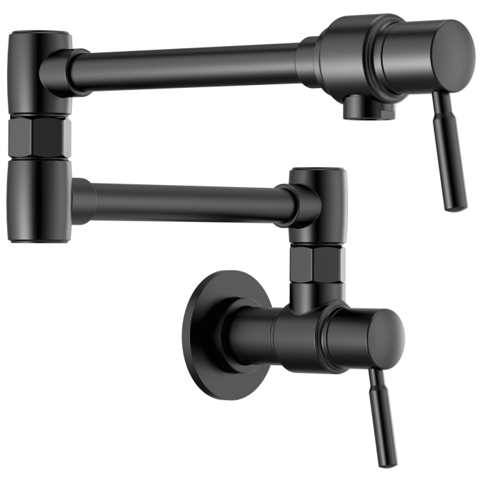 BRIZO European Wall Mount Pot Filler Faucet — Matte Black