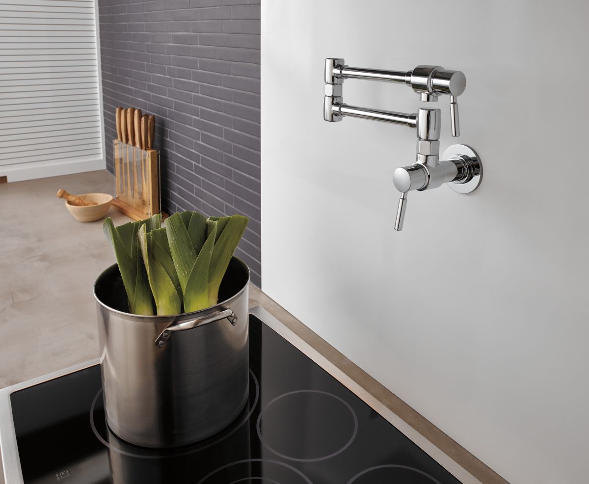 BRIZO European Wall Mount Pot Filler Faucet — Chrome