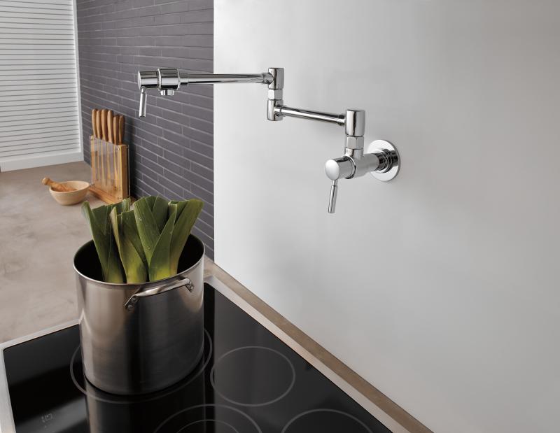 BRIZO European Wall Mount Pot Filler Faucet — Chrome