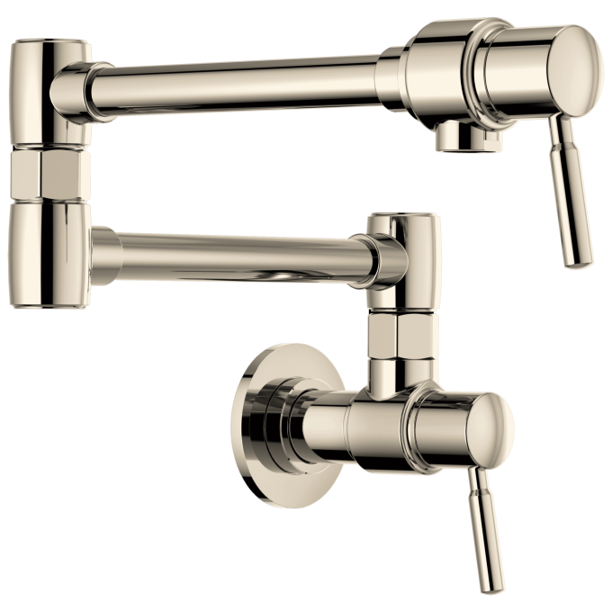 BRIZO European Wall Mount Pot Filler Faucet — Polished Nickel